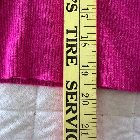 On Twelfth Top Womens Small Hot Pink Sheer Puff Sleeve Dainty Milkmaid Coquette - Picture 12 of 12